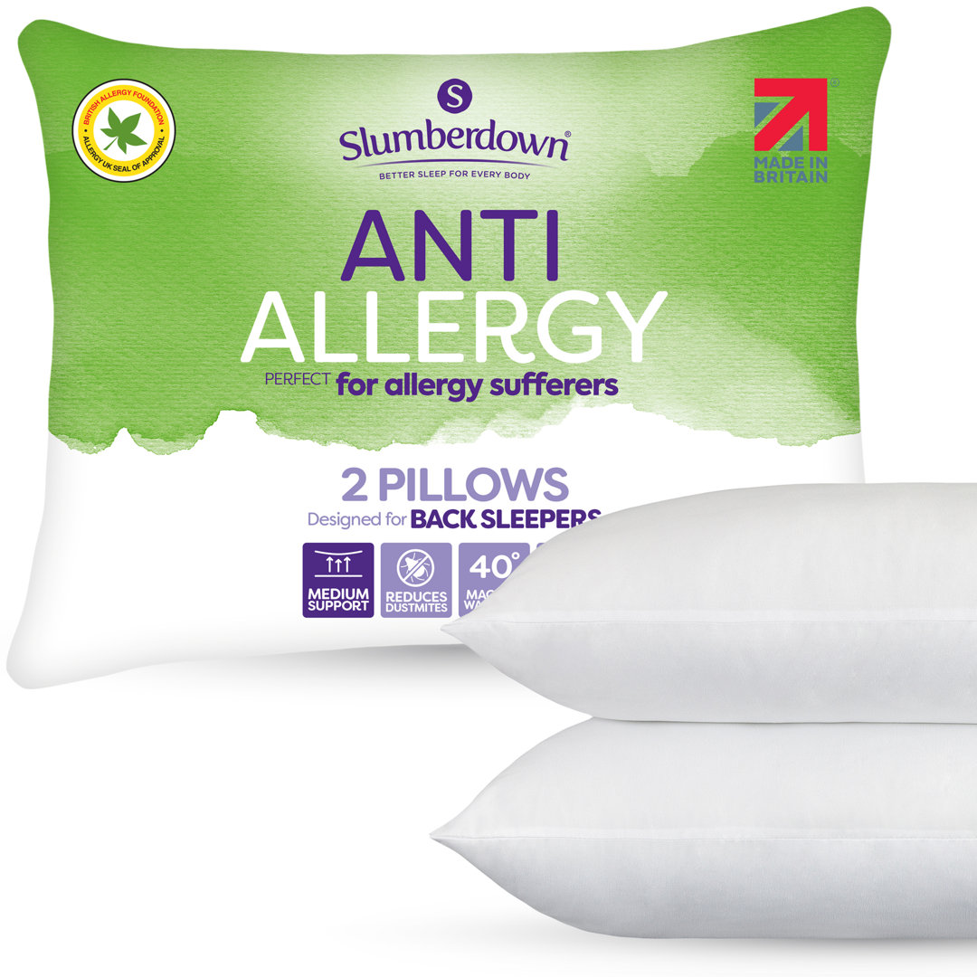 Slumberdown Anti Allergy Soft Support Pillow Set (2) - Gentle Comfort for Sensitive Sleepers - Image 8