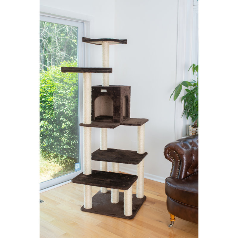 Harlem 66'' H Cat Tree, Coffee Brown