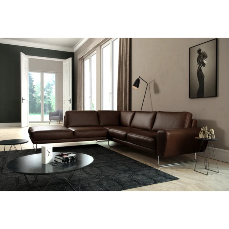 Edeltrud 5 Seater Corner Sofa , Chocolate, Left Hand Facing