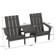 Danese All-Weather HDPE Adirondack Loveseat Chair with Table