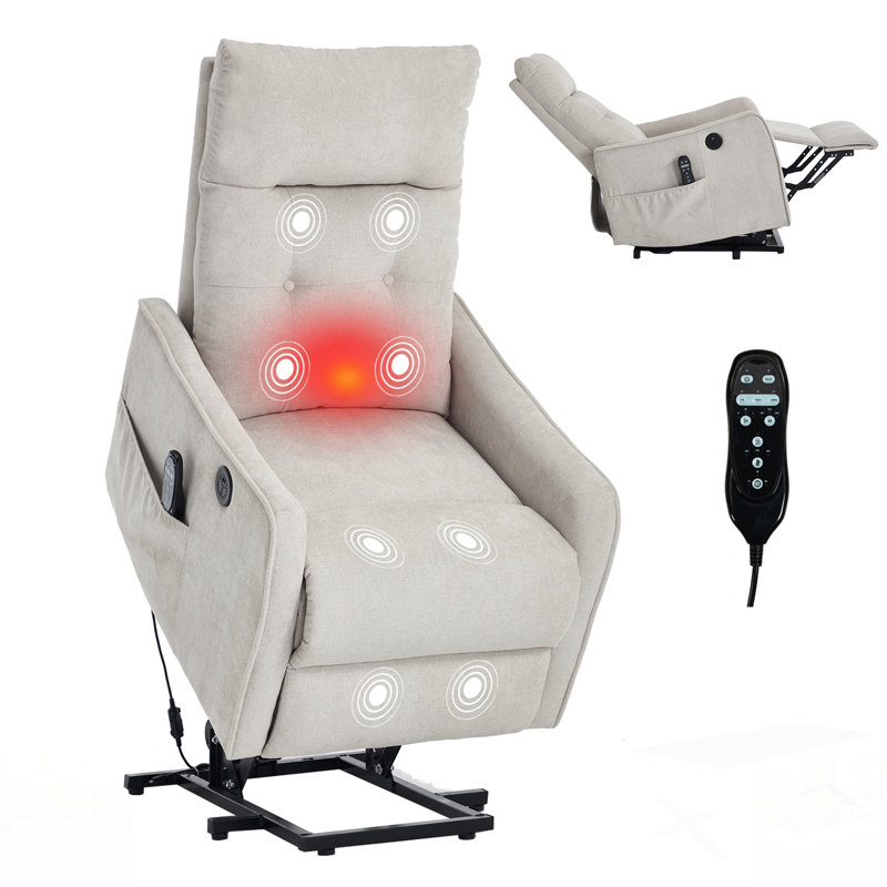 Fauteuil inclinable électrique Chenille, Beige