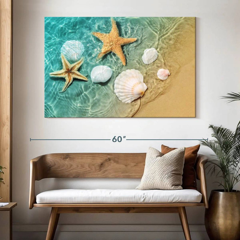 Étoile de mer et coquillages Alvord, H 34 po x l 51 po