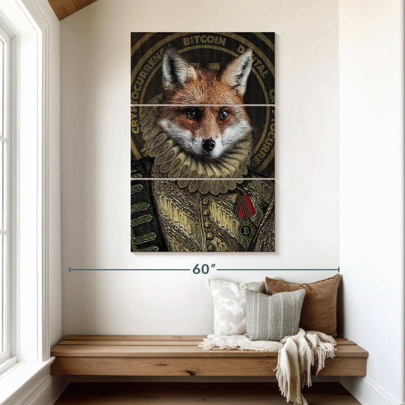 Ketti Funny Bitcoin Fox, 50" H x 32" W