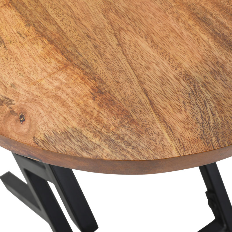 Table de bout en bois massif brun Dyfan