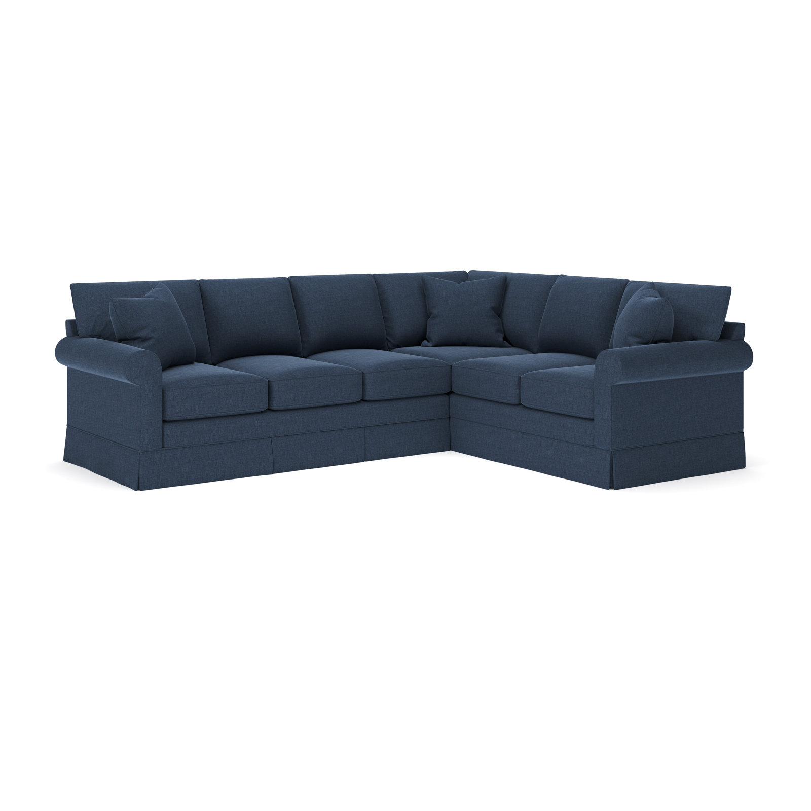 Friedman L-Sectional, Right Hand Facing, Drusky Navy Sustain® Basketweave
