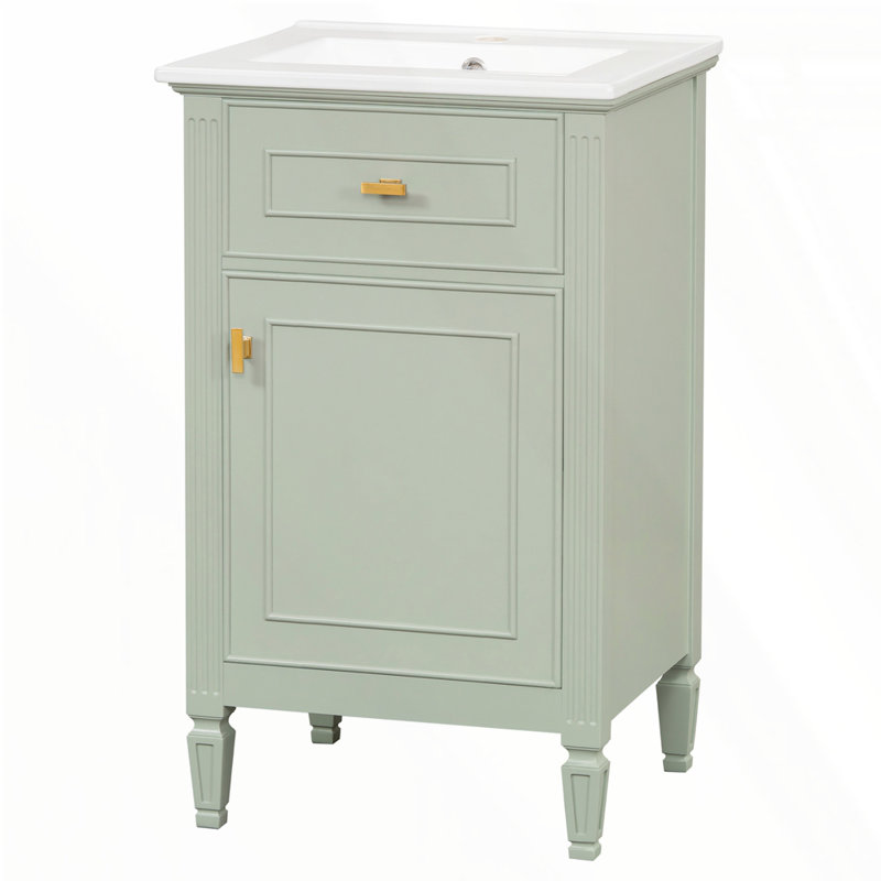 Meuble-lavabo de 20 po avec lavabo, Vert