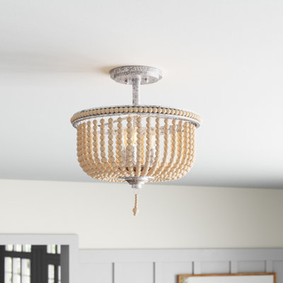 Norcott Solid Wood Semi Flush Mount