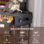 Dressing Table with Motion Sensor 3-colour lighting, Charging Socket, Storage Drawers and Stool-1480417175
