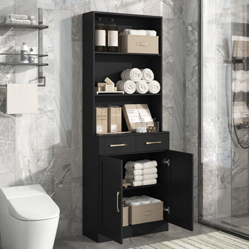Armoire de rangement pour salle de bain, Noir
