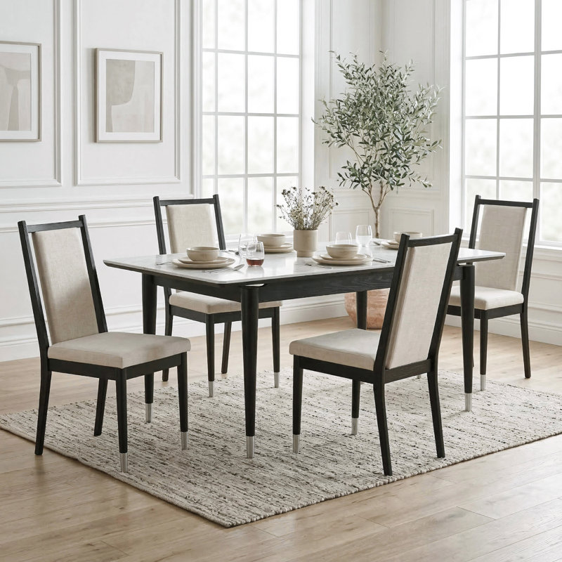 Ensemble de table de salle à manger 5 pièces Thian, 5 pièces: table, 4 chaises