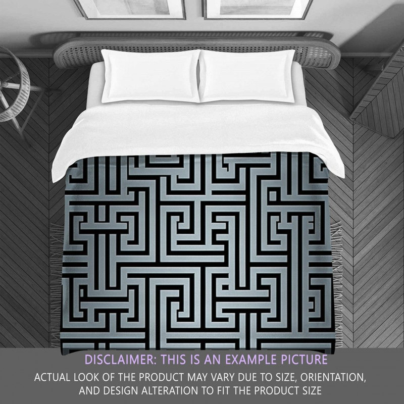 Polyester Comforter, Twin Comforter, Gray/Silver Geometric