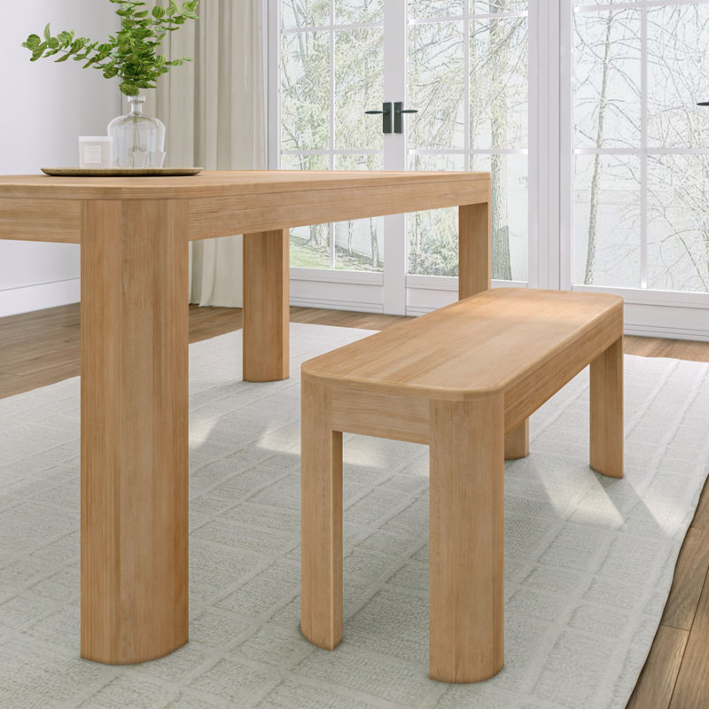 Banc en bois massif Carrielynn, Blonde