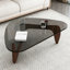 Table basse moderne en verre, table basse moderne Mid-Century de 35,8 po x 25,6 po x 15,7 po, tables basses élégantes, convient aux tables de bureau de réception de chambre à coucher, noir.-129016725