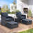 5 Pieces Wicker Patio sofa Set with Ottomans and coffee table-1129842329