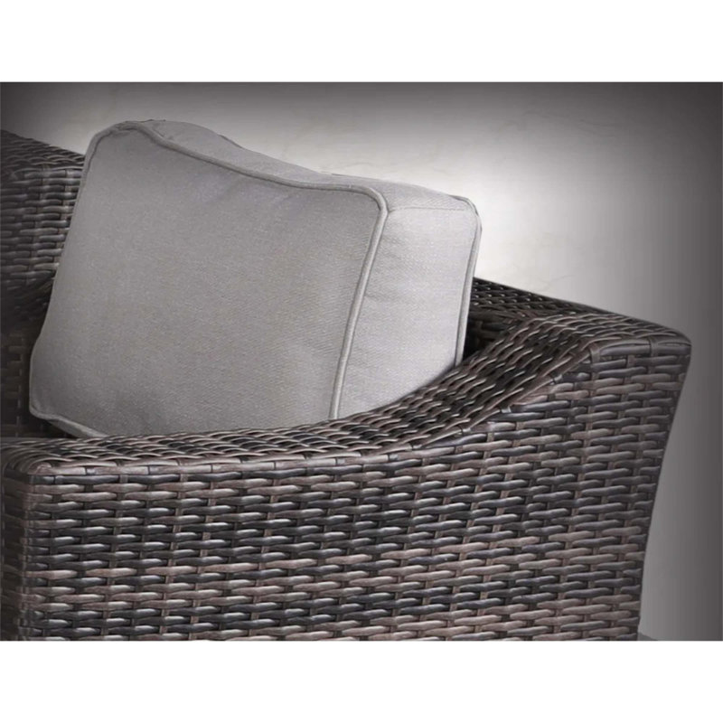 Chaise de patio extérieure pivotante avec coussins - Assise entièrement assemblée et confortable