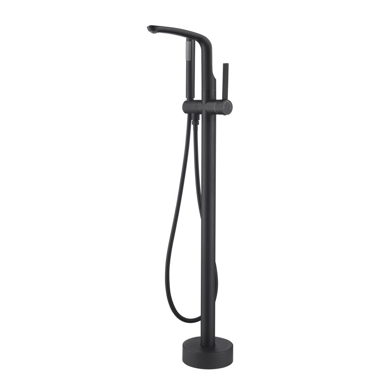 SevenFalls Floor Tub Spout with Diverter, Matte Black