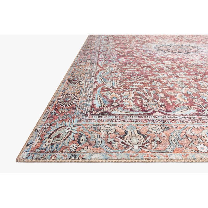 Tapis carré rose / beige à tissage carré 1 pi 6 po x 1 pi 6 po Ketillogh
