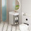 Meuble-lavabo mural avec lavabo en céramique et rangement à fermeture en douceur-597385676