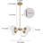 Modern Gold Globe Chandelier With Pull Chain Switch, 4-Light Semi Flush Mount Ceiling Light With Clear Glass Shades For Dining Room & Kitchen