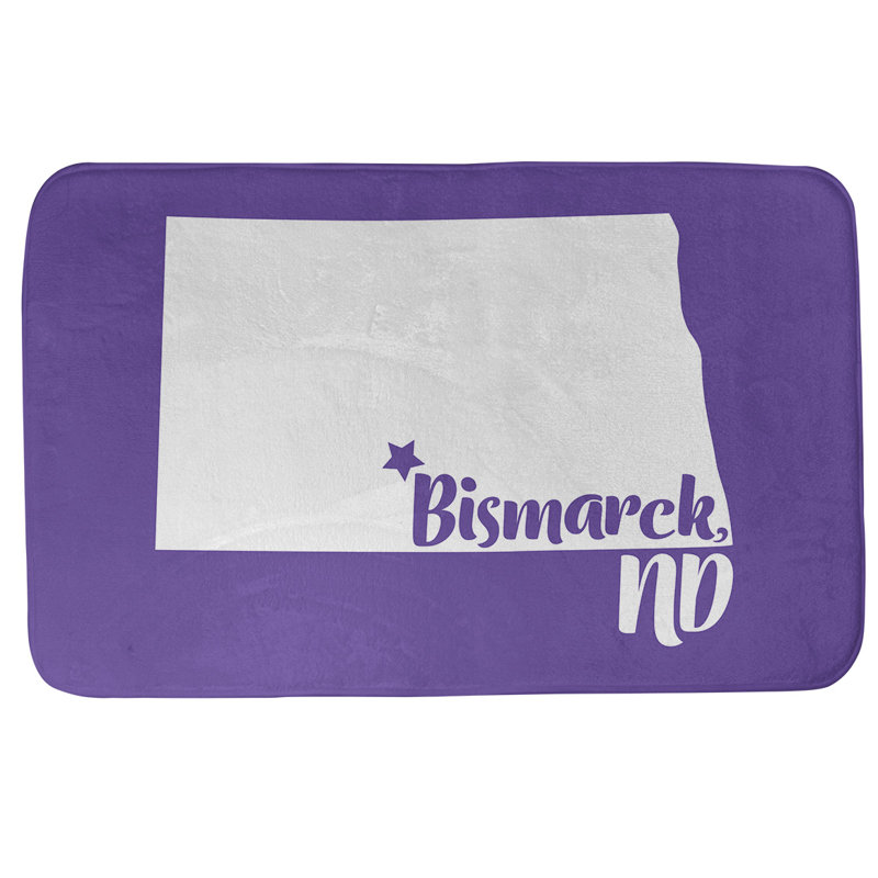 Tapis rectangulaire antidérapant pour salle de bain, L 17 po x L 21 po, Mauve, Worcester, Massachusetts