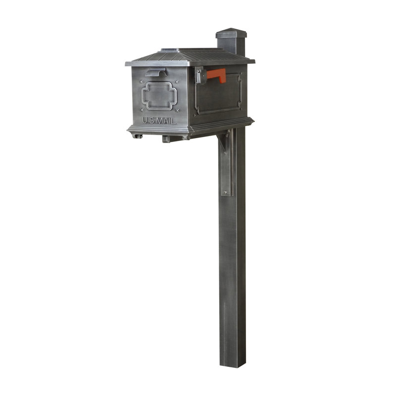Aluminum Post Mounted Mailbox with Magnetic Closure