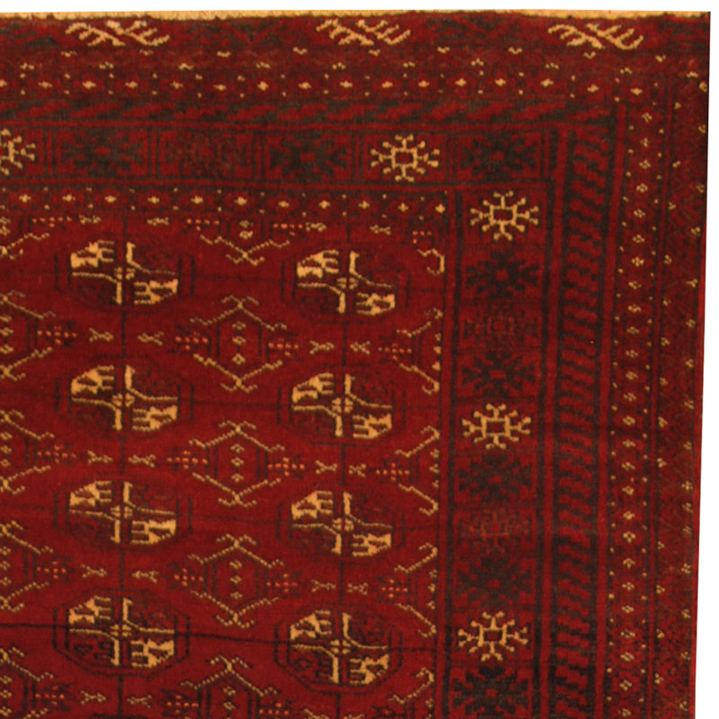 Tapis rouge / ivoire en laine noué à la main Hartstein