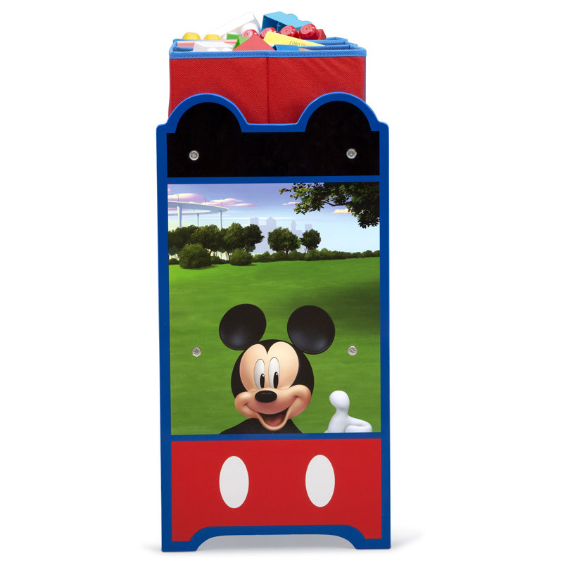 Disney Mickey Mouse 6-Bin Blue and Red Toy Organizer