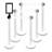 36" Retractable Belt Queue Safety Stanchion Barrier (6 Posts w/78" Belt+SF+W Receiver)-61913566