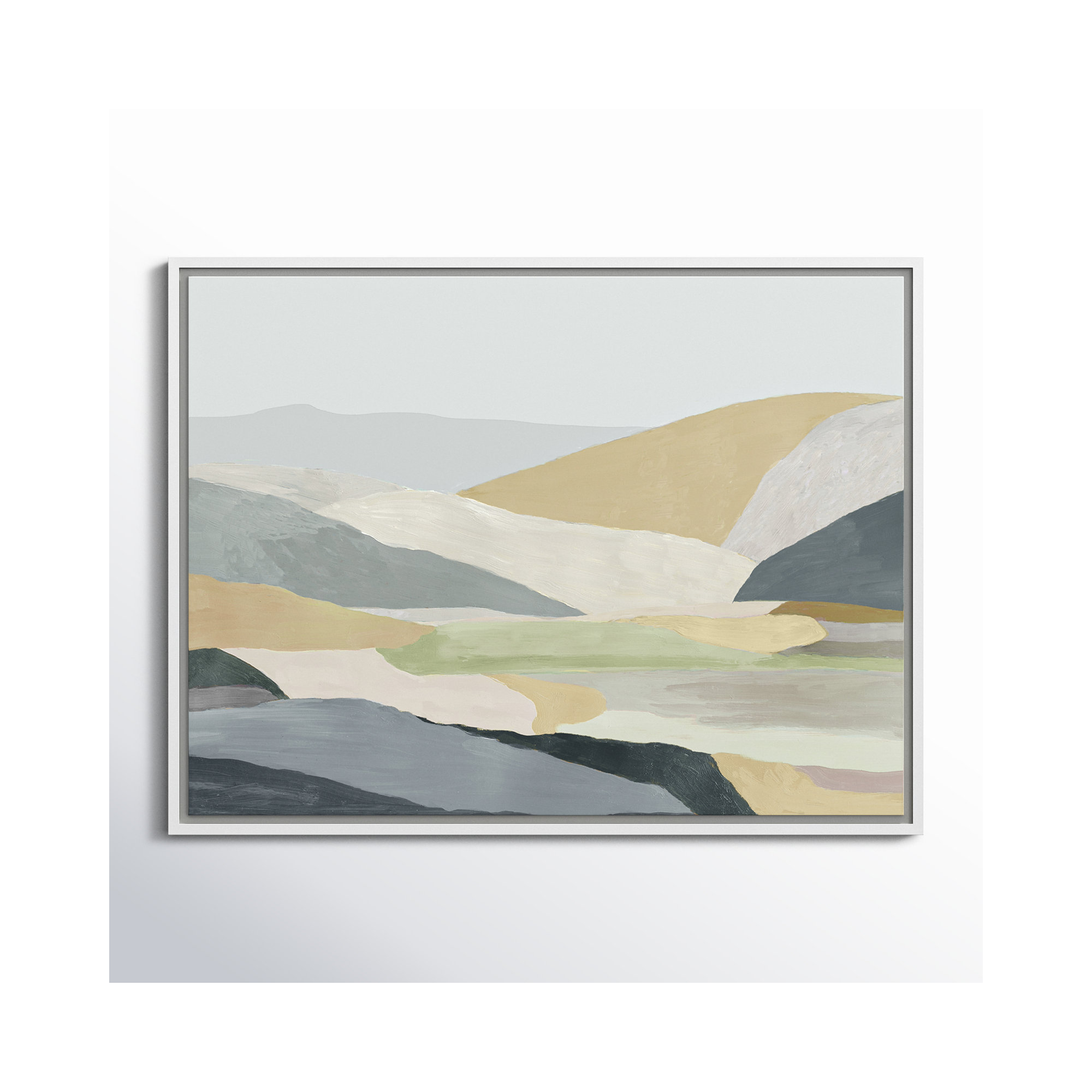 Warm Hills I - Picture Frame Painting Print on Canvas, White Canvas , 19.5" H x 25.5" W x 2" D