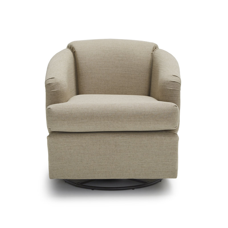 Fauteuil à bascule pivotant et rembourré Cass, Cendre-22463