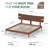 Gaythel Platform Bed Frame with Headboard, Acacia Solid Wood, Mid Century Modern Design Panel Headboard, 1200lbs Capacity, 15 Year Warranty-1065920775-1065920768