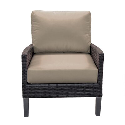 Macklin Patio Chair with Sunbrella Cushions -  Ebern Designs, 4129CEF67AFE4E388D36BE6B41B07B18