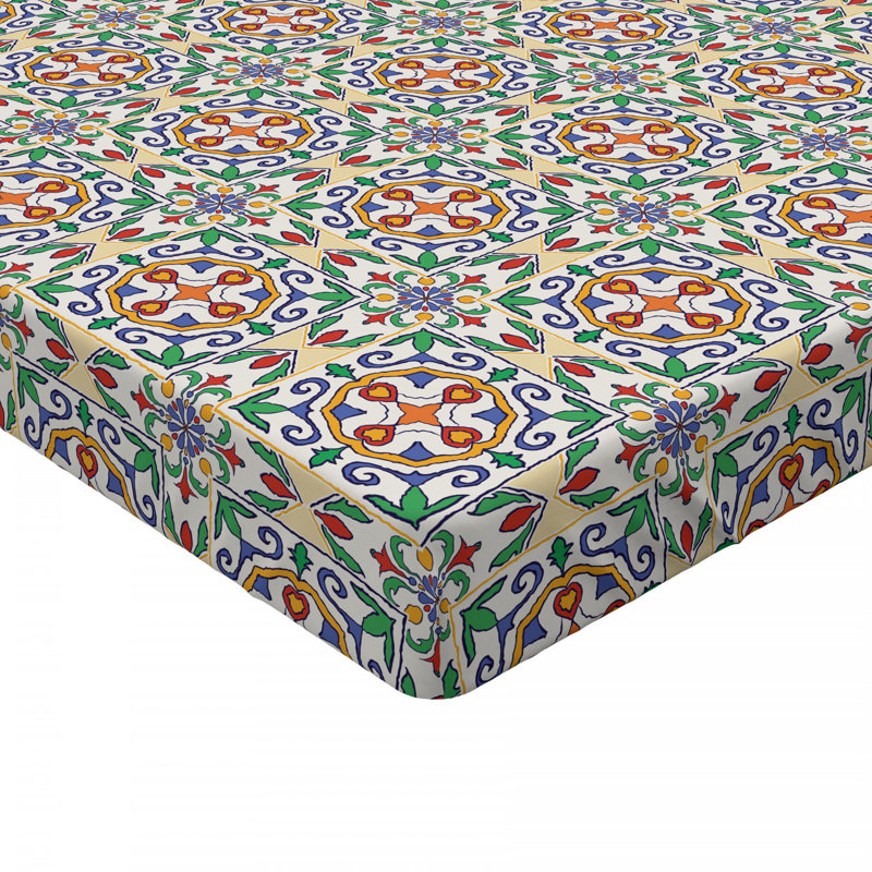 Microfiber Geometric Fitted Sheet, Full Fitted Sheet