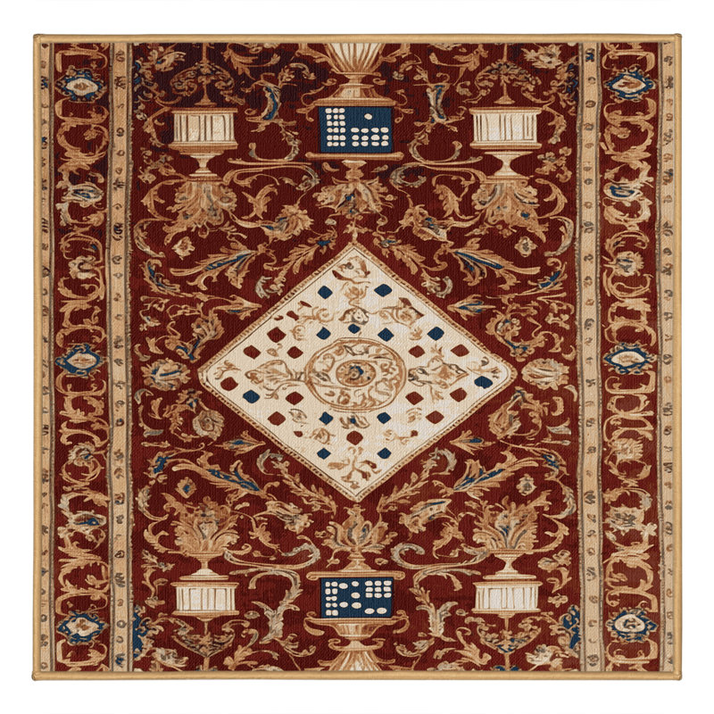 Tapis brun français lavable à la machine, Carré 6 pi