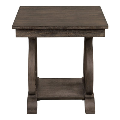 Table de bout classique avec plateau inférieur en chêne foncé