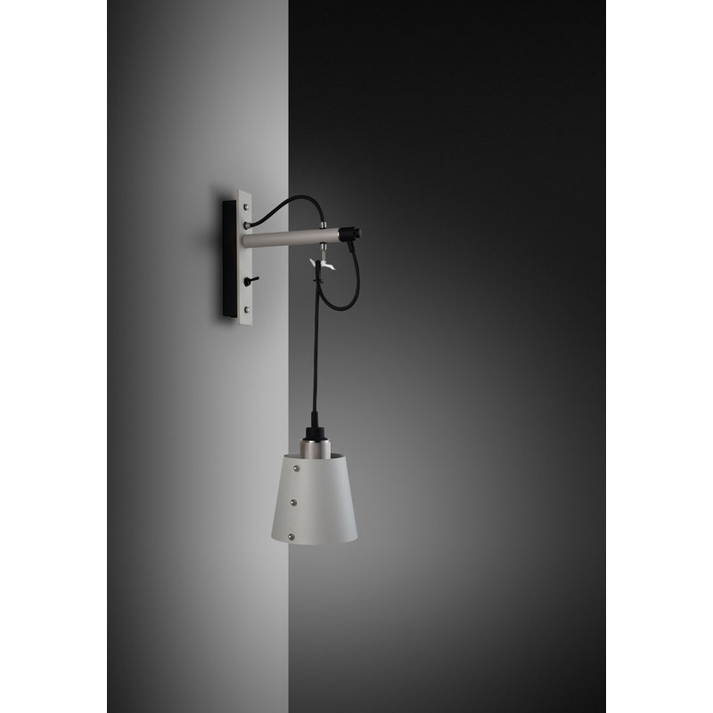 Cross Knurl 1 - Light Armed Sconce, Stone/Steel, 5.1 x 5.5