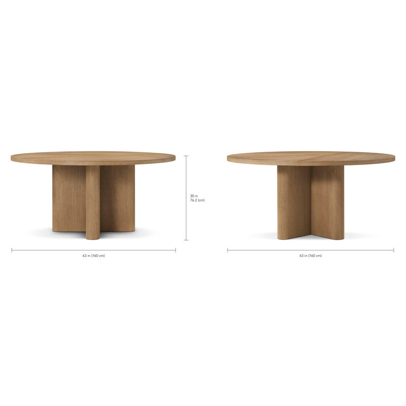 Kyoto Dining Table, 30" H x 62.99" L x 62.99" W, Natural