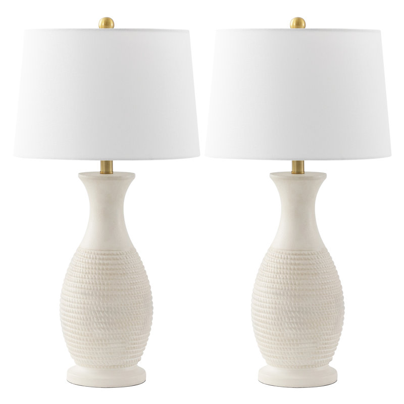 Plath Resin Table Lamp, Bone/Gold