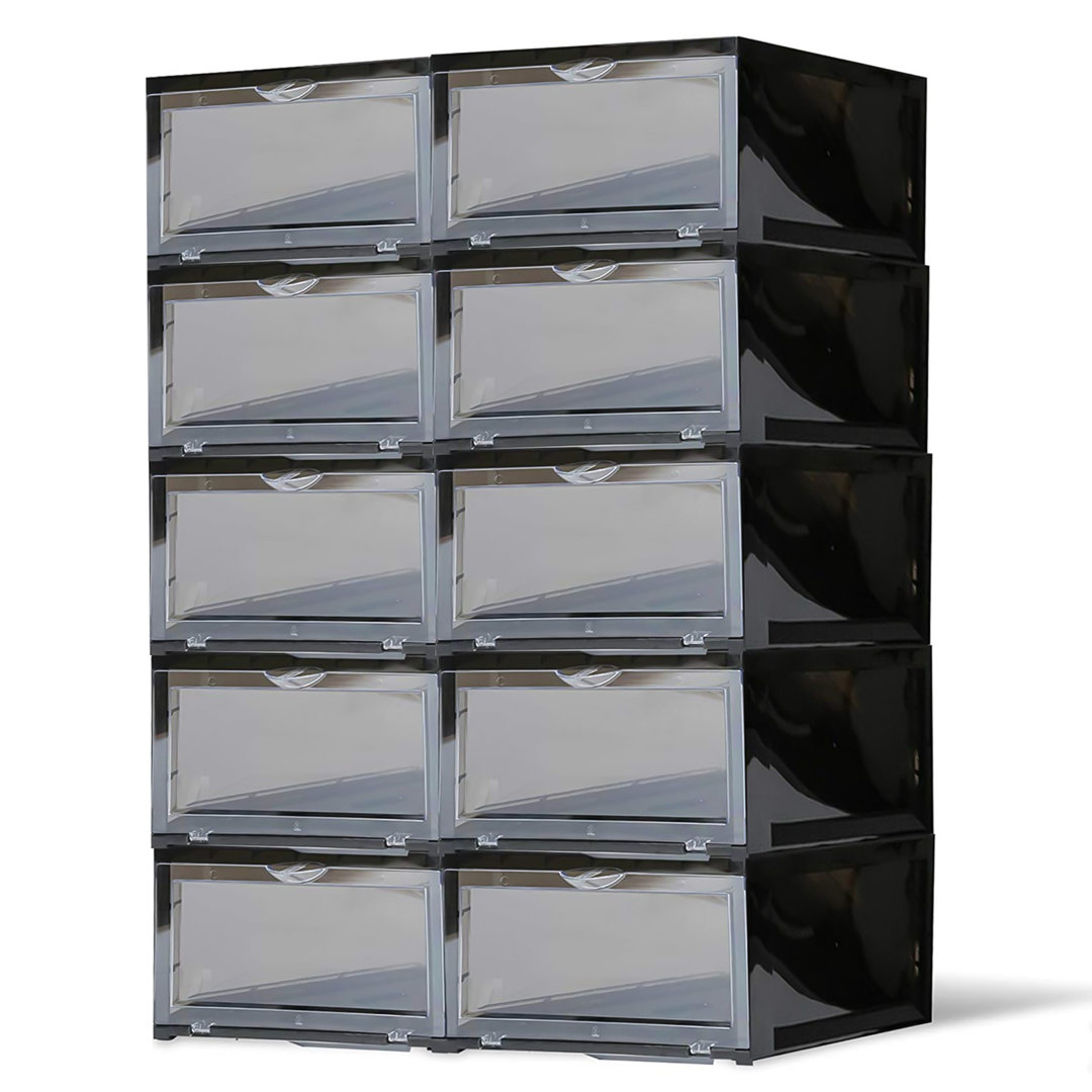 Mexia Stackable Magnetic Shoe Box Sneaker Storage Organizer With LED Light(Set Of 4) The Twillery Co.® 