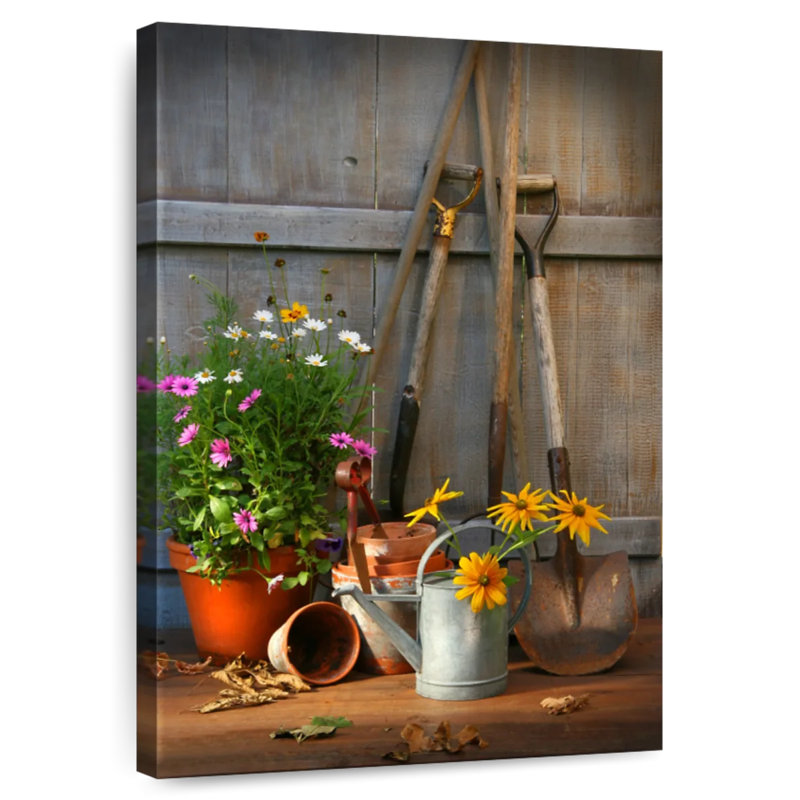 Senne Tools and Pots In Garden Shed, 12" H x 8" W