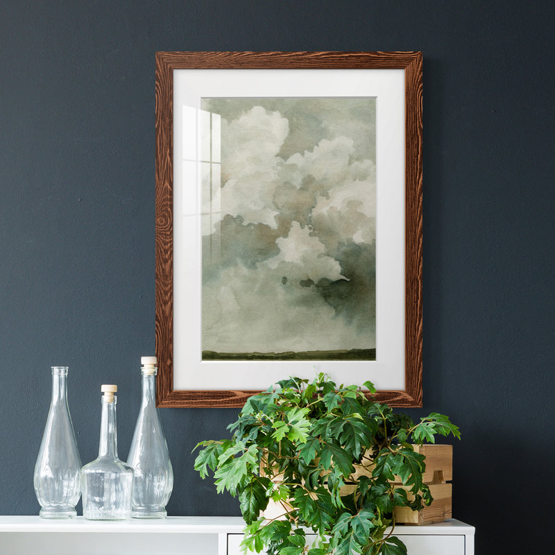 Coming Rain I - Peinture encadrée, H 37,5 po x l 27,5 po x P 1 po, Encadrement brun