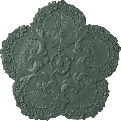 Endurathane Shell Ceiling Medallion, 25 5/8"OD x 1"P, Hand-Painted Cloud Burst Finish