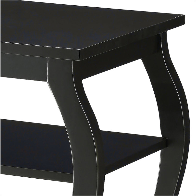 Table de bout noire à 2 tablettes, Noir, H 23,5 po x l 18,5 po x P 18,5 po