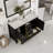 Minnich 48"W X 22"D Espresso Double Sink Bathroom Vanity With White Carrara Quartz Countertop And Undermount Porcelain Sinks-105920596