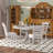 Oakham Farmhouse Retro Dining Set with Adjustable Length and Solid Rubber Wood-117430350-117430348
