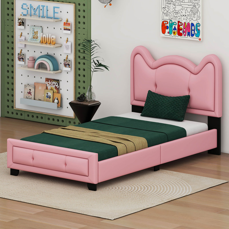 Adamson Upholstered Standard Bed, Pink