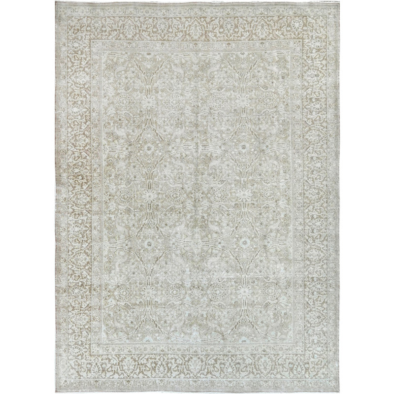 Tapis argenté et chameau noué à la main de haute qualité
