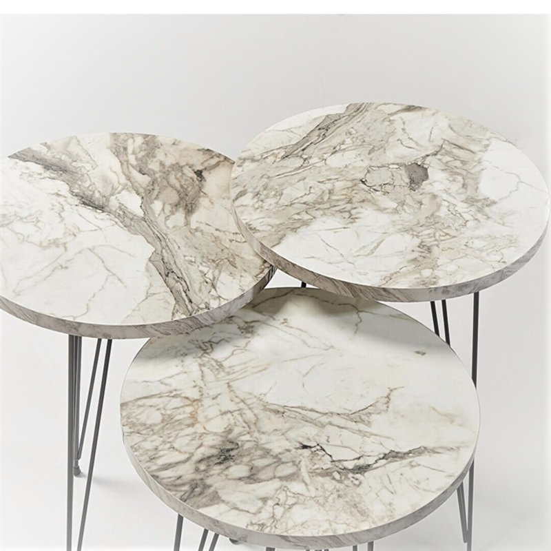 Ulysses 14cm Console Table, White Marble