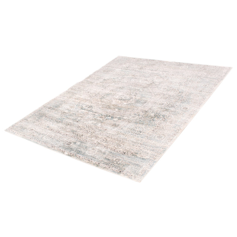 Tapis bleu sarcelle 7 pi 9 po x 9 pi 9 po One-of-a-Kind New Age