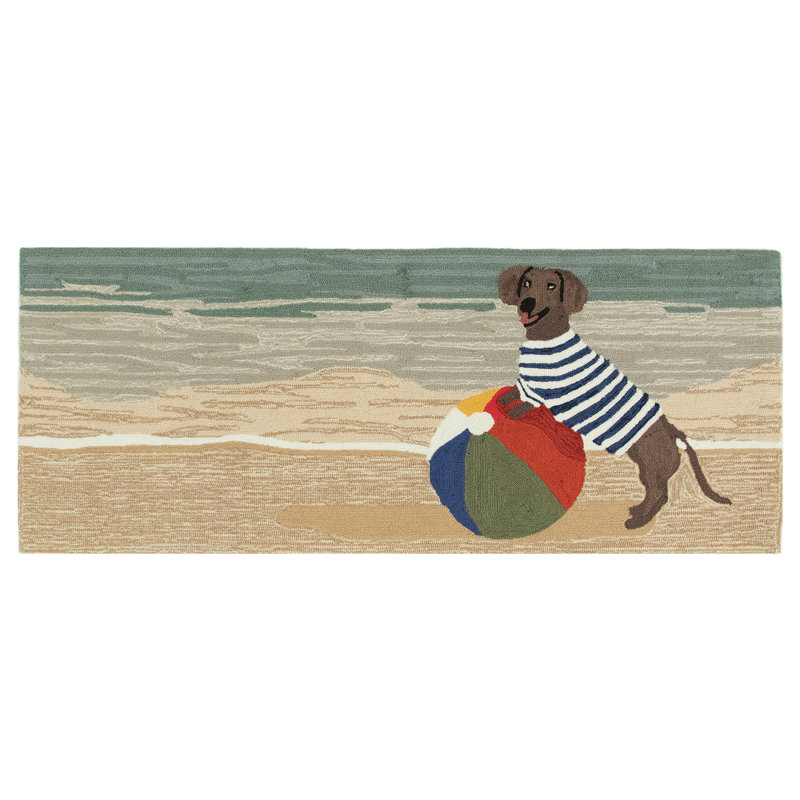 Saxmundham No Pattern And Not Solid Color Polyester Kitchen Mat, Runner 2' x 5'